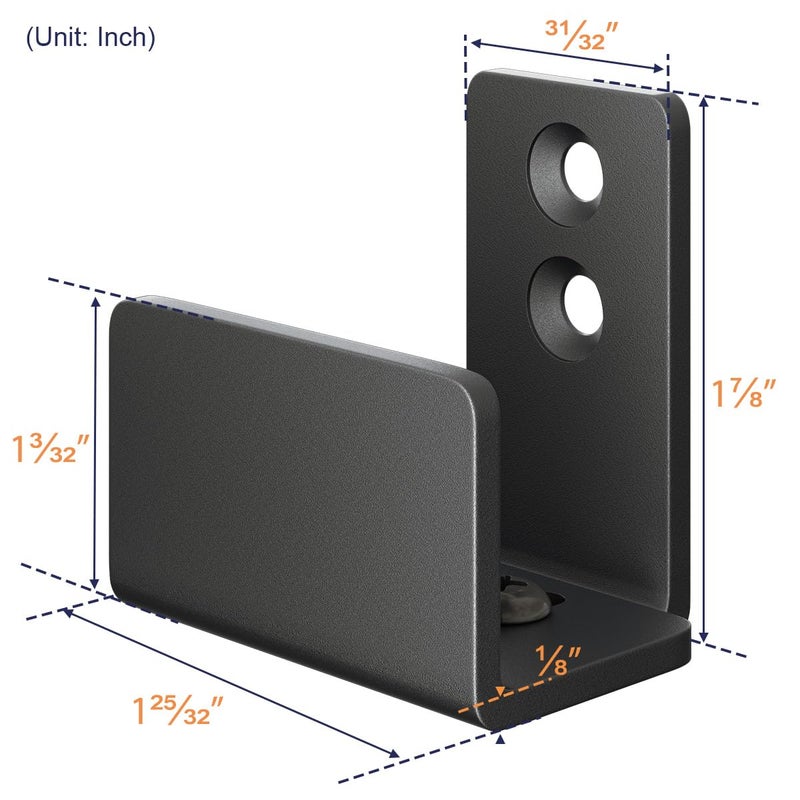 SMARTSTANDARD Adjustable U Shape Barn Door Floor Guide, Wall Mounted Flexible Flush Bottom Guide, Sturdy Steel Material, Black - Image 5